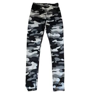 Reebok Sprinter Skinny High Rise Leggings Camouflage Camo Black Gray Size Small
